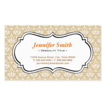Classic Vintage Jasmine Damask - Simple Elegant Business Card