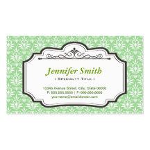 Classic Vintage Mint Green Damask - Simple Elegant Business Card Template