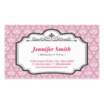 Classic Vintage Pink Damask - Simple Elegant Business Card