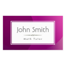 Classic Violet Background Math Tutor Business Card