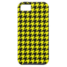 Classic Yellow and Black Houndstooth Pattern iPhone 5 Cover