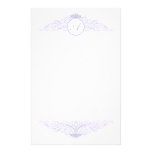 Classical Beauty Monogram Stationery in Purple