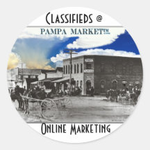 Classifieds @ PampaMarket.Com, Online Marketing Round Sticker