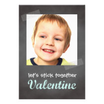 Classroom valentine exchange chalkboard photo blue invitations