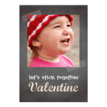 Classroom valentine exchange chalkboard photo pink invitations