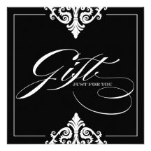 Classy Black and White Gift Certificate Personalized Announcement