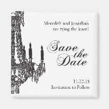 Classy Black and White Save the Date Magnet