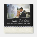 Classy Black and White Save the Date Magnets