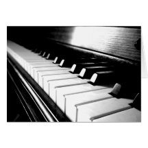 Classy Black & White Piano Photography Greeting Cards