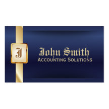 Classy Blue Gold Accounting Business Card