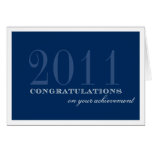 Classy border navy blue congratulation achievement card