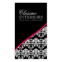 Classy Damask Interior Designer Business Card