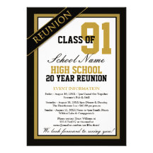 Classy Formal High School Reunion Personalised Invitations