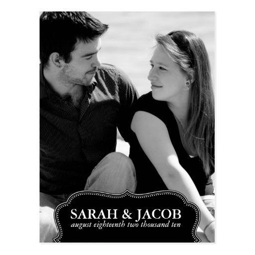 Classy Framed Photo Save the Date Post Card