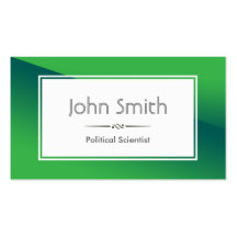 Classy Green Political Scientist Business Card