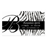 Classy  Monogram Zebra Business Card Template
