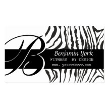 Classy  Monogram Zebra Business Card Template