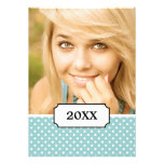 Classy Polka 2 Photo Blue Graduation Announcement