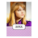 Classy Polka 2 Photo Mauve Graduation Announcement