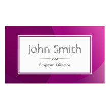 Classy Purple Program Director Business Card