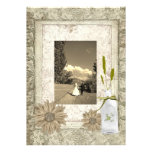 Classy Rustic Daisy Photo Wedding invitation