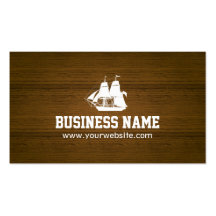 Classy Sail Boat Adventure Wood Business Card