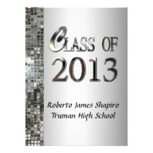 Classy Silver 2013 Graduation Invitations