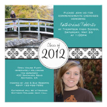 Classy Square Graduation Announcement - Teal