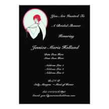 Classy Vintage Flapper ~ Bridal Shower Personalized Announcements