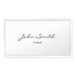 Classy White Border Florist Business Card