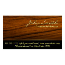 Classy Woodgrain Commercial Director Business Card
