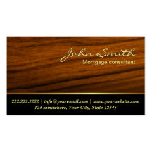 Classy Woodgrain Mortgage Agent Business Card