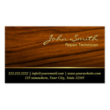 Classy Woodgrain Repair Technician Business Card