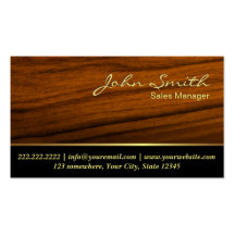 Classy Woodgrain Sales Manager Business Card