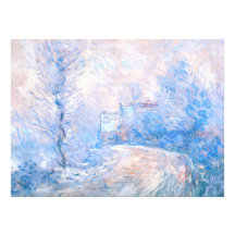 Claude Monet: The Entrance to Giverny under Snow Personalized Invites
