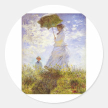 Claude Monet - The Woman With The Parasol Round Sticker