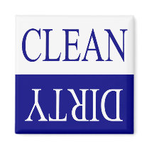 Clean dirty-blue dishwasher magnet