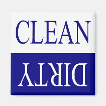 Clean dirty-blue dishwasher magnet