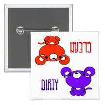 "CLEAN / DiRTY" Cartoon Mice Dishwasher Magnet Button
