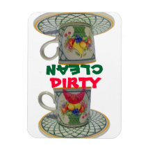 Clean Dirty Cute Dishes Rectangular Magnet