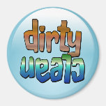 Clean Dirty Dishwasher Magnet Brown Blue Round