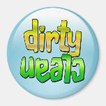 Clean Dirty Dishwasher Magnet Green Yellow Round