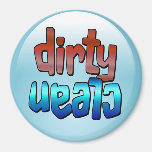 Clean Dirty Dishwasher Magnet Red Blue Round