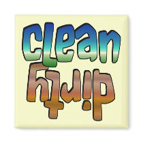 Clean Dirty Magnet Blue Brown, u change background