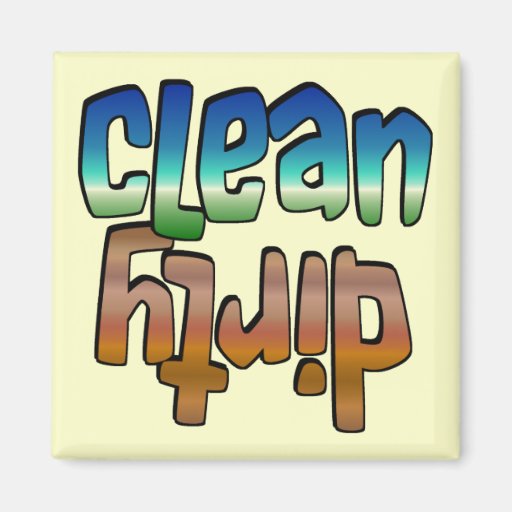 Clean Dirty Magnet Blue Brown, u change background