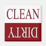 Clean dirty-maroon dishwasher magnet