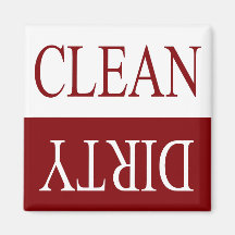 Clean dirty-maroon dishwasher magnet