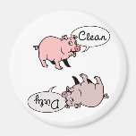 Clean Dirty Pigs Refrigerator Magnet