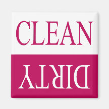 Clean dirty-Pink dishwasher magnet