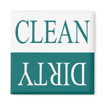 Clean dirty-Teal dishwasher magnet